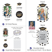 Goodbye High School, Hello College - Graduation Party DIY Backdrop Decor - Hanging Vertical Photo Garland - 35 Pieces