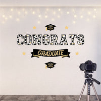 Goodbye High School, Hello College - Personalized Peel and Stick Graduation Party Decoration - Wall Decals Backdrop