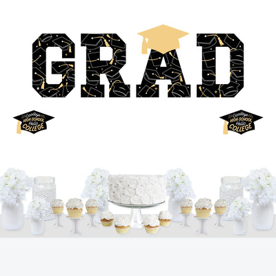 Goodbye High School, Hello College - Peel and Stick Graduation Party Standard Banner Wall Decals - Grad