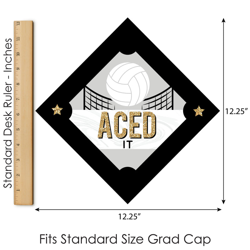 Grad Volleyball - Graduation Cap Decorations Kit - Grad Cap Cover