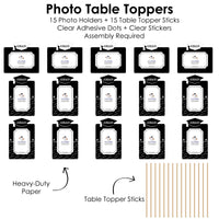 Graduation Cheers - Graduation Party Picture Centerpiece Sticks - Photo Table Toppers - 15 Pieces