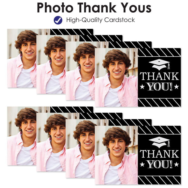 Graduation Cheers - Custom Graduation Party Photo Thank You Cards with Envelopes - Set of 8
