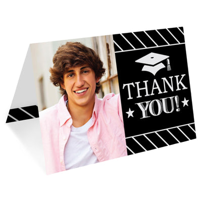 Graduation Cheers - Custom Graduation Party Photo Thank You Cards with Envelopes - Set of 8