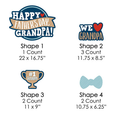 Grandpa, Happy Father's Day - Yard Sign and Outdoor Lawn Decorations - We Love Grandfather Yard Signs - Set of 8