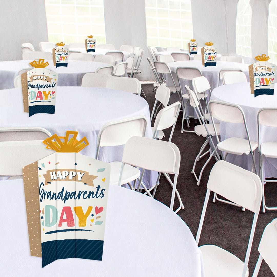 Happy Grandparents Day - Table Decorations - Grandma & Grandpa Party Fold and Flare Centerpieces - 10 Count