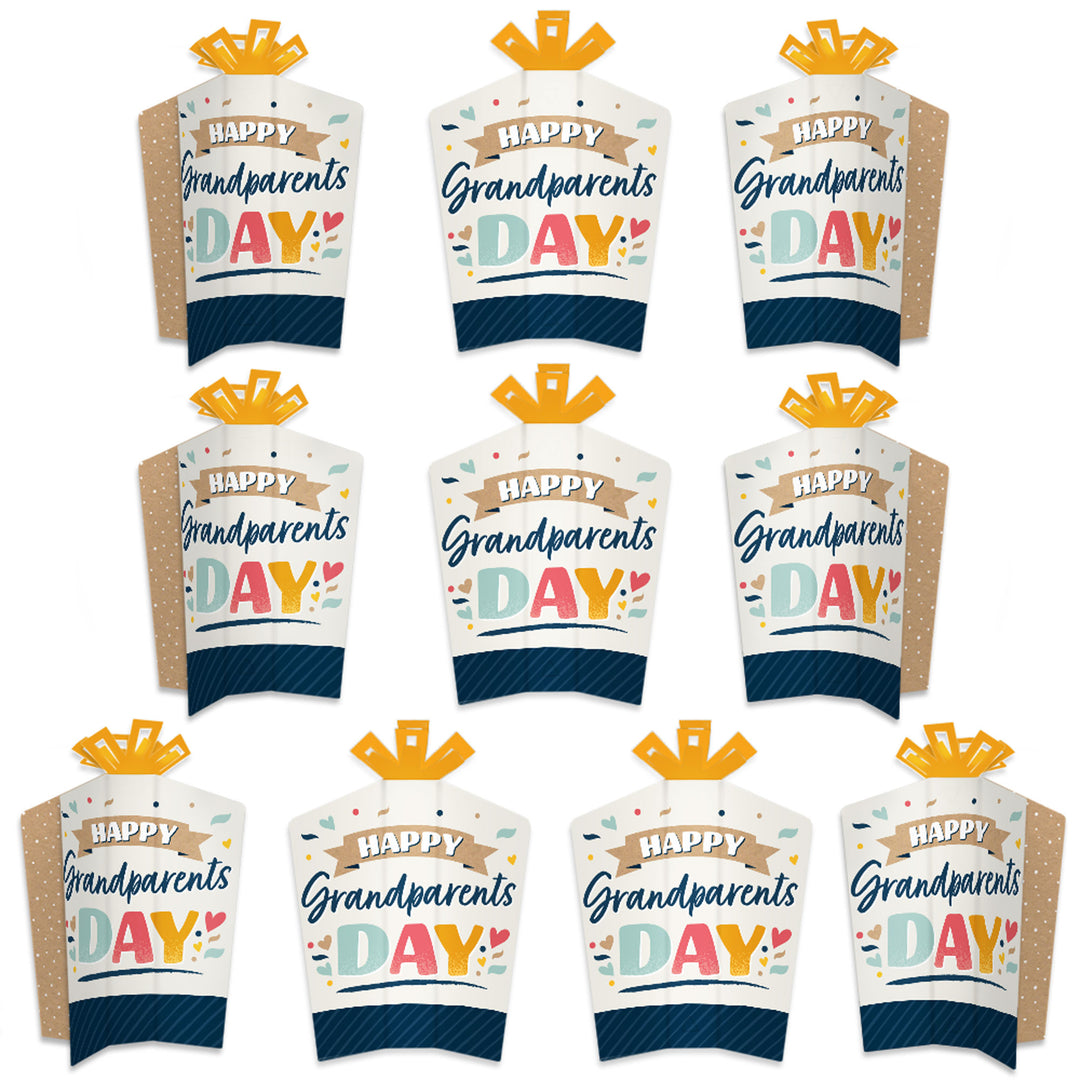 Happy Grandparents Day - Table Decorations - Grandma & Grandpa Party Fold and Flare Centerpieces - 10 Count