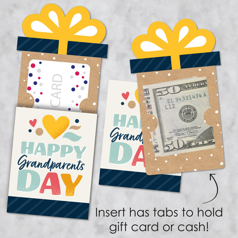 Happy Grandparents Day - Grandma & Grandpa Party Money and Gift Card Sleeves - Nifty Gifty Card Holders - Set of 8