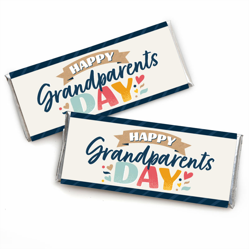 Happy Grandparents Day - Candy Bar Wrapper Grandma & Grandpa Party Favors - Set of 24