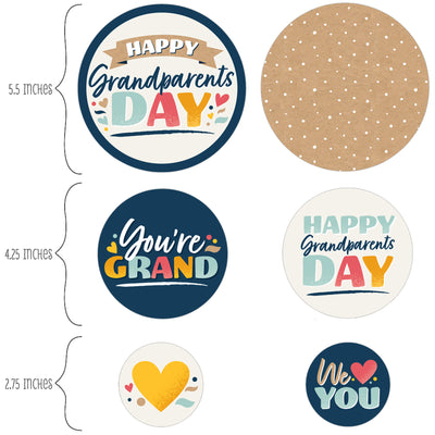 Happy Grandparents Day - Grandma & Grandpa Party Giant Circle Confetti - Party Decorations - Large Confetti 27 Count