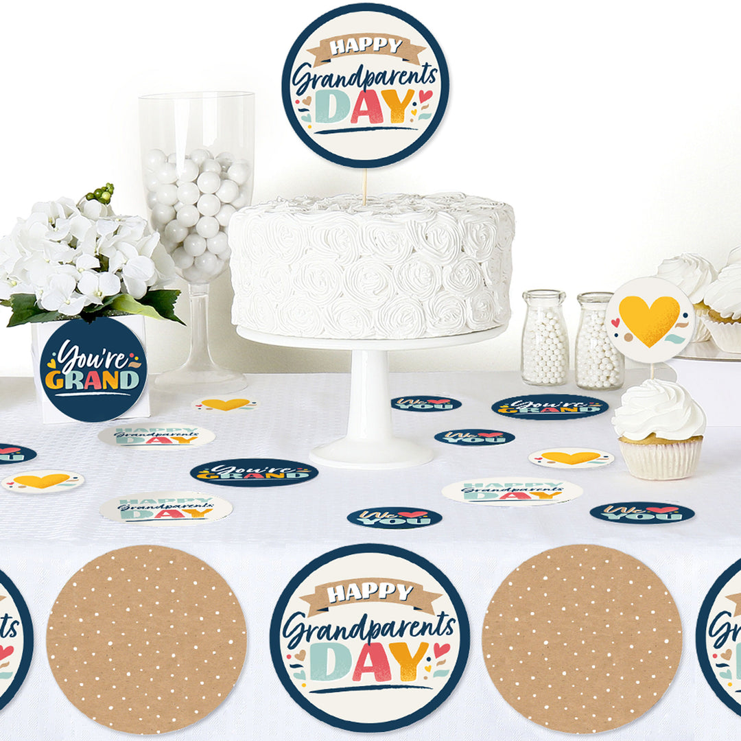 Happy Grandparents Day - Grandma & Grandpa Party Giant Circle Confetti - Party Decorations - Large Confetti 27 Count