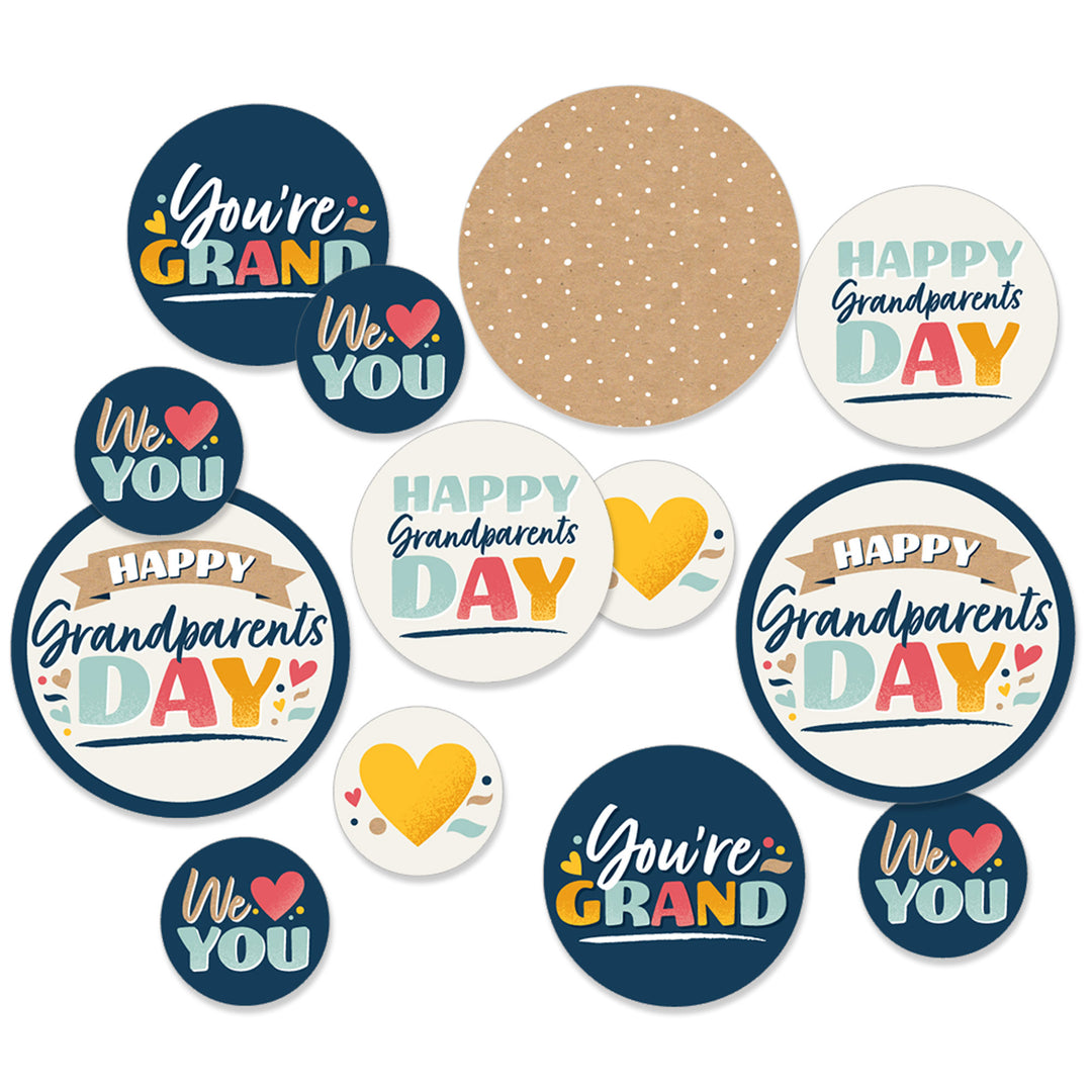 Happy Grandparents Day - Grandma & Grandpa Party Giant Circle Confetti - Party Decorations - Large Confetti 27 Count