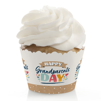 Happy Grandparents Day - Grandma & Grandpa Party Decorations - Party Cupcake Wrappers - Set of 12