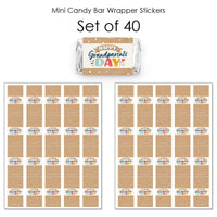 Happy Grandparents Day - Mini Candy Bar Wrapper Stickers - Grandma & Grandpa Party Small Favors - 40 Count