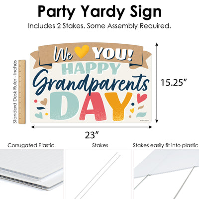 Happy Grandparents Day - Grandma & Grandpa Party Yard Sign Lawn Decorations - We Love You Party Yardy Sign