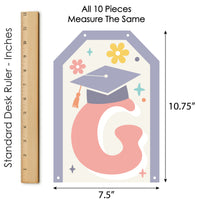 Groovy Grad - Hanging Vertical Paper Door Banners - Hippie Graduation Party Wall Decoration Kit - Indoor Door Decor