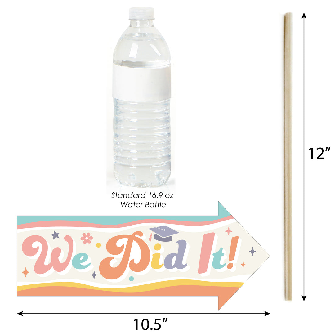 Funny Groovy Grad - Hippie Graduation Party Photo Booth Props Kit - 10 Piece