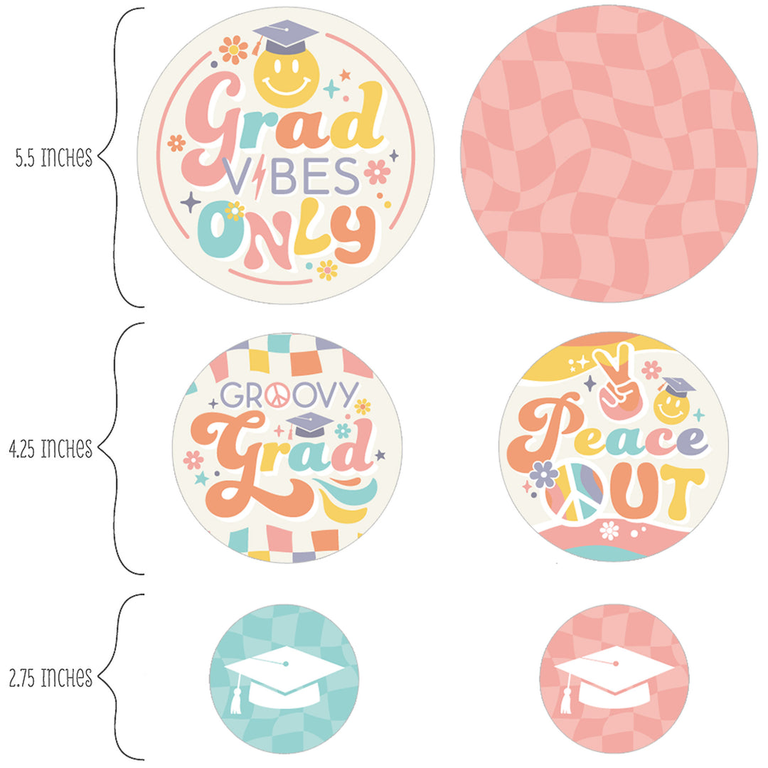 Groovy Grad - Hippie Graduation Party Giant Circle Confetti - Party Decorations - Large Confetti 27 Count