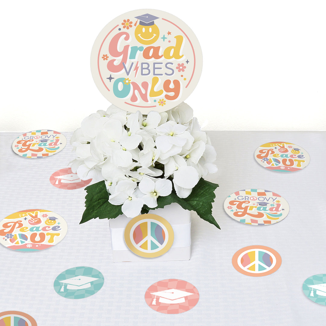 Groovy Grad - Hippie Graduation Party Giant Circle Confetti - Party Decorations - Large Confetti 27 Count