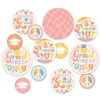 Groovy Grad - Hippie Graduation Party Giant Circle Confetti - Party Decorations - Large Confetti 27 Count