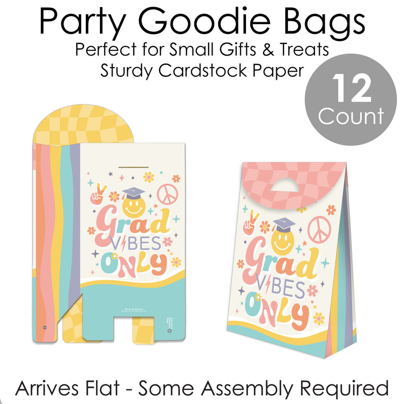 Groovy Grad - Hippie Graduation Party Gift Favor Bags - Party Goodie Boxes - Set of 12