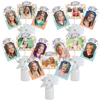 Groovy Grad - Hippie Graduation Party Picture Centerpiece Sticks - Photo Table Toppers - 15 Pieces