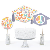 Groovy Grad - Hippie Graduation Party Centerpiece Sticks - Table Toppers - Set of 15