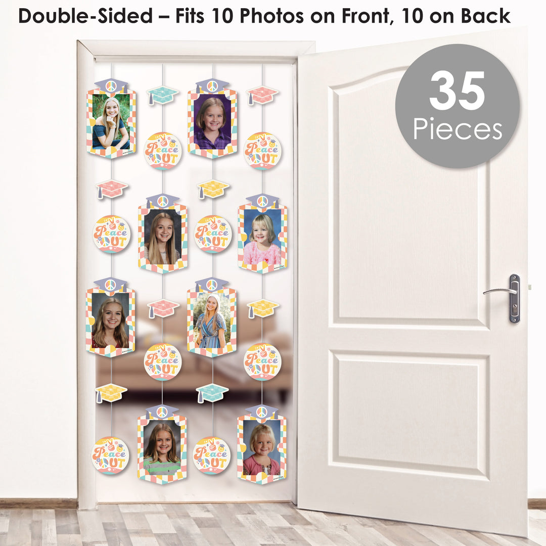 Groovy Grad - Hippie Graduation Party DIY Backdrop Decor - Hanging Vertical Photo Garland - 35 Pieces