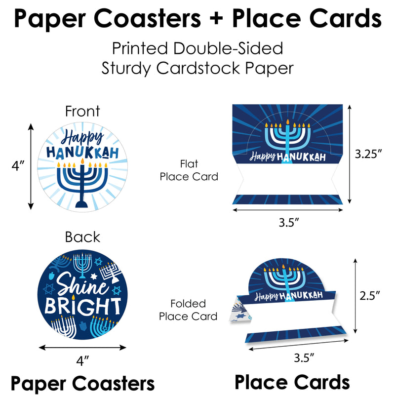 Hanukkah Menorah - Chanukah Holiday Party Paper Charger and Table Decorations - Chargerific Kit - Place Setting for 8
