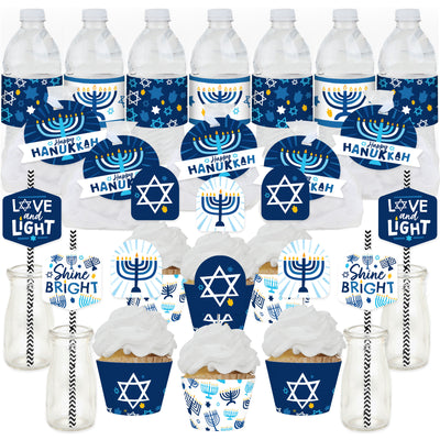 Hanukkah Menorah - Chanukah Holiday Party Favors and Cupcake Kit - Fabulous Favor Party Pack - 100 Pieces