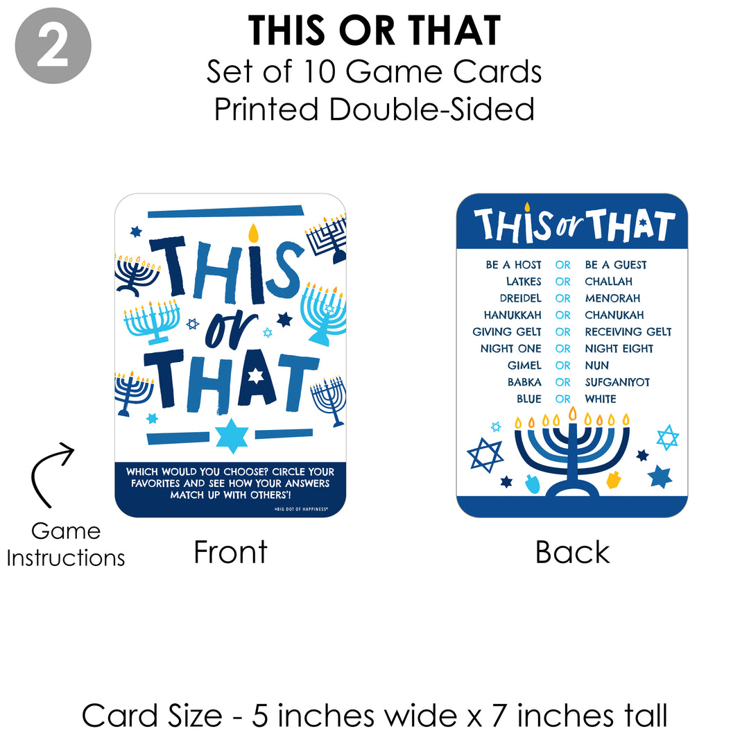 Hanukkah Menorah - 4 Chanukah Holiday Party Games - 10 Cards Each - Gamerific Bundle