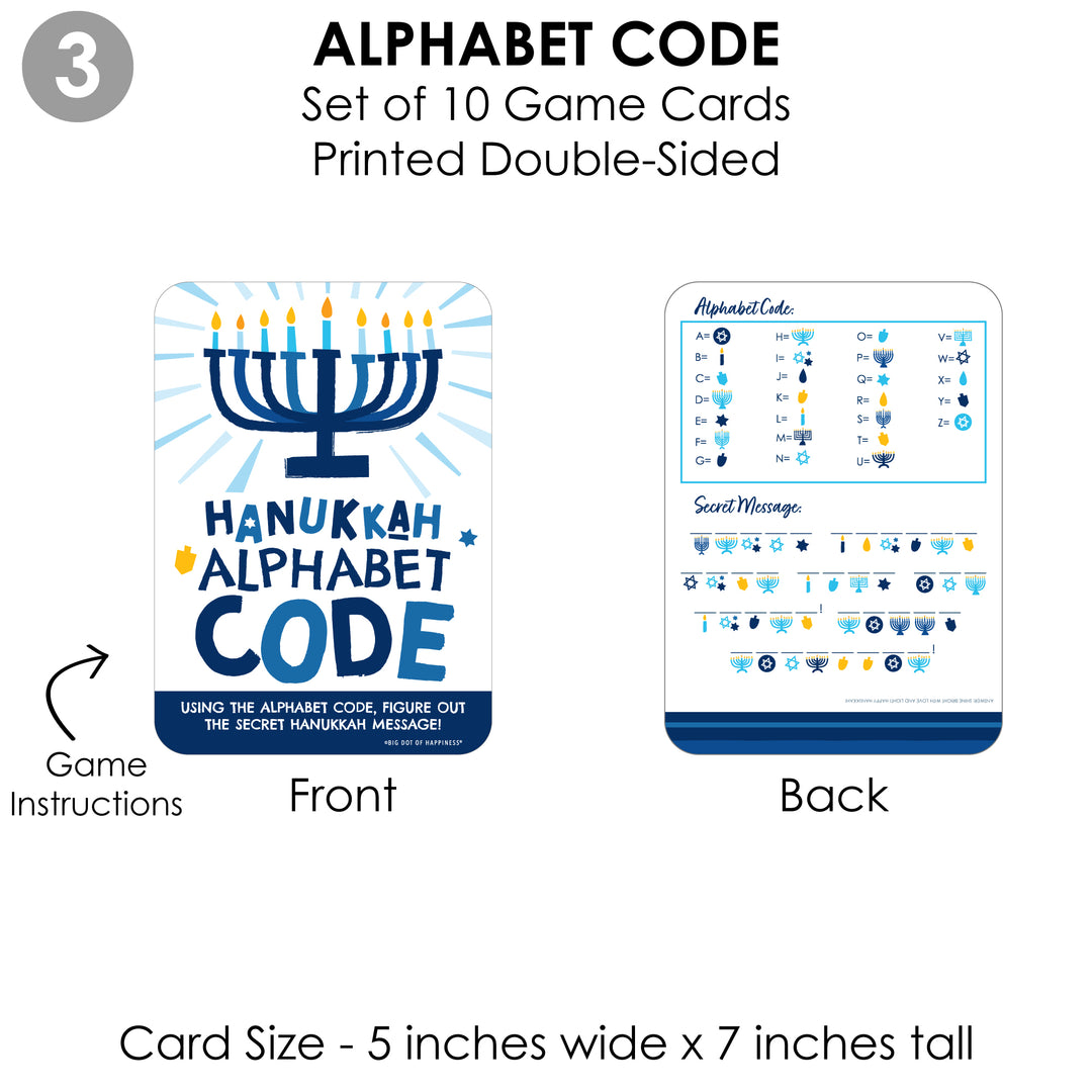 Hanukkah Menorah - 4 Chanukah Holiday Party Games - 10 Cards Each - Gamerific Bundle
