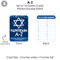 Hanukkah Menorah - 4 Chanukah Holiday Party Games - 10 Cards Each - Gamerific Bundle