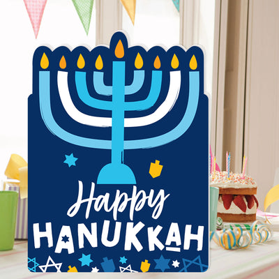 Hanukkah Menorah - Happy Chanukah Holiday Giant Greeting Card - Big Shaped Jumborific Card - 16.5 x 22 inches
