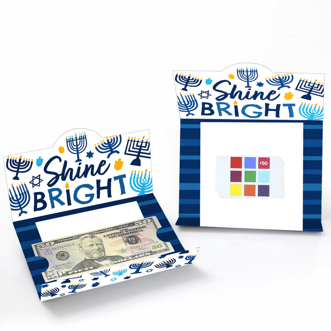 Hanukkah Menorah - Chanukah Holiday Party Money And Gift Card Holders - Set of 8