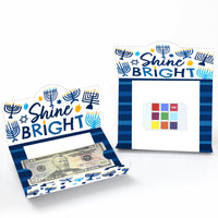 Hanukkah Menorah - Chanukah Holiday Party Money And Gift Card Holders - Set of 8
