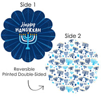 Hanukkah Menorah - Chanukah Holiday Party Round Table Decorations - Paper Chargers - Place Setting For 12