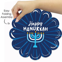 Hanukkah Menorah - Chanukah Holiday Party Round Table Decorations - Paper Chargers - Place Setting For 12