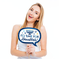 Funny Hanukkah Menorah - Chanukah Holiday Party Photo Booth Props Kit - 10 Piece