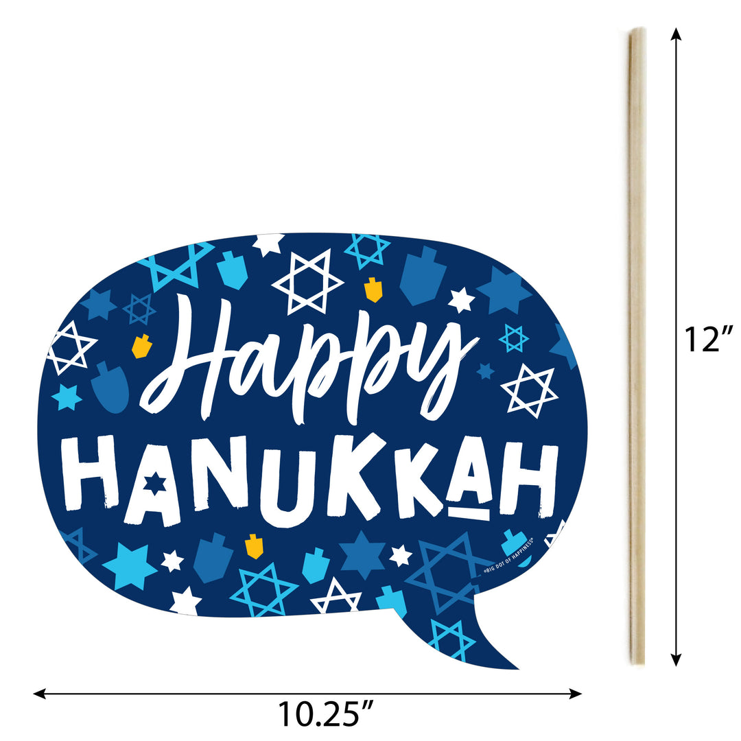 Funny Hanukkah Menorah - Chanukah Holiday Party Photo Booth Props Kit - 10 Piece