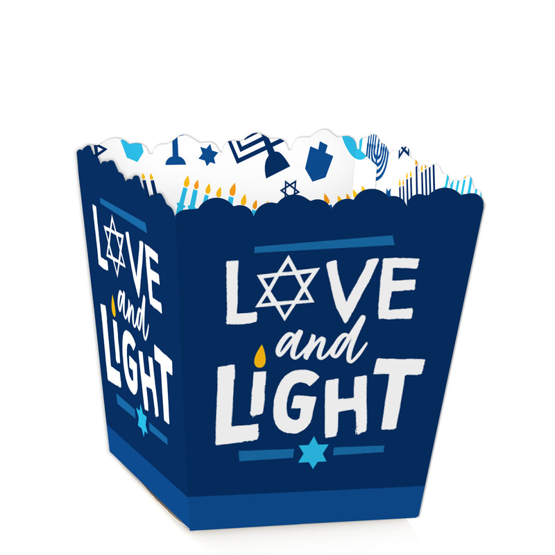 Hanukkah Menorah - Party Mini Favor Boxes - Chanukah Holiday Party Treat Candy Boxes - Set of 12