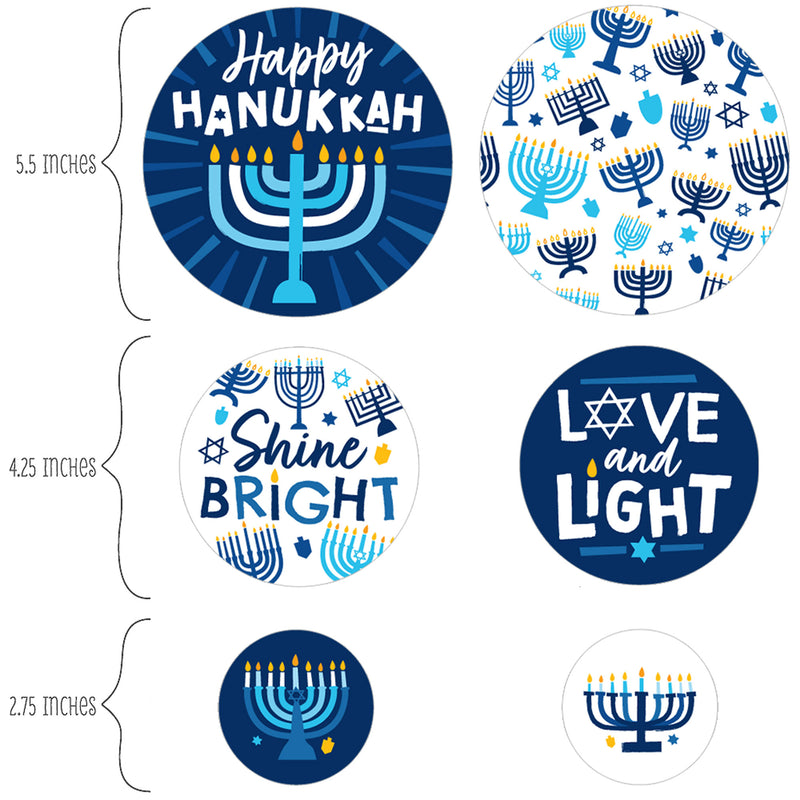 Hanukkah Menorah - Chanukah Holiday Party Giant Circle Confetti - Party Decorations - Large Confetti 27 Count