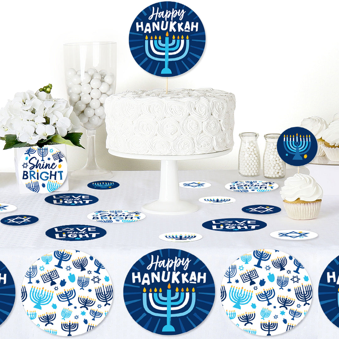 Hanukkah Menorah - Chanukah Holiday Party Giant Circle Confetti - Party Decorations - Large Confetti 27 Count