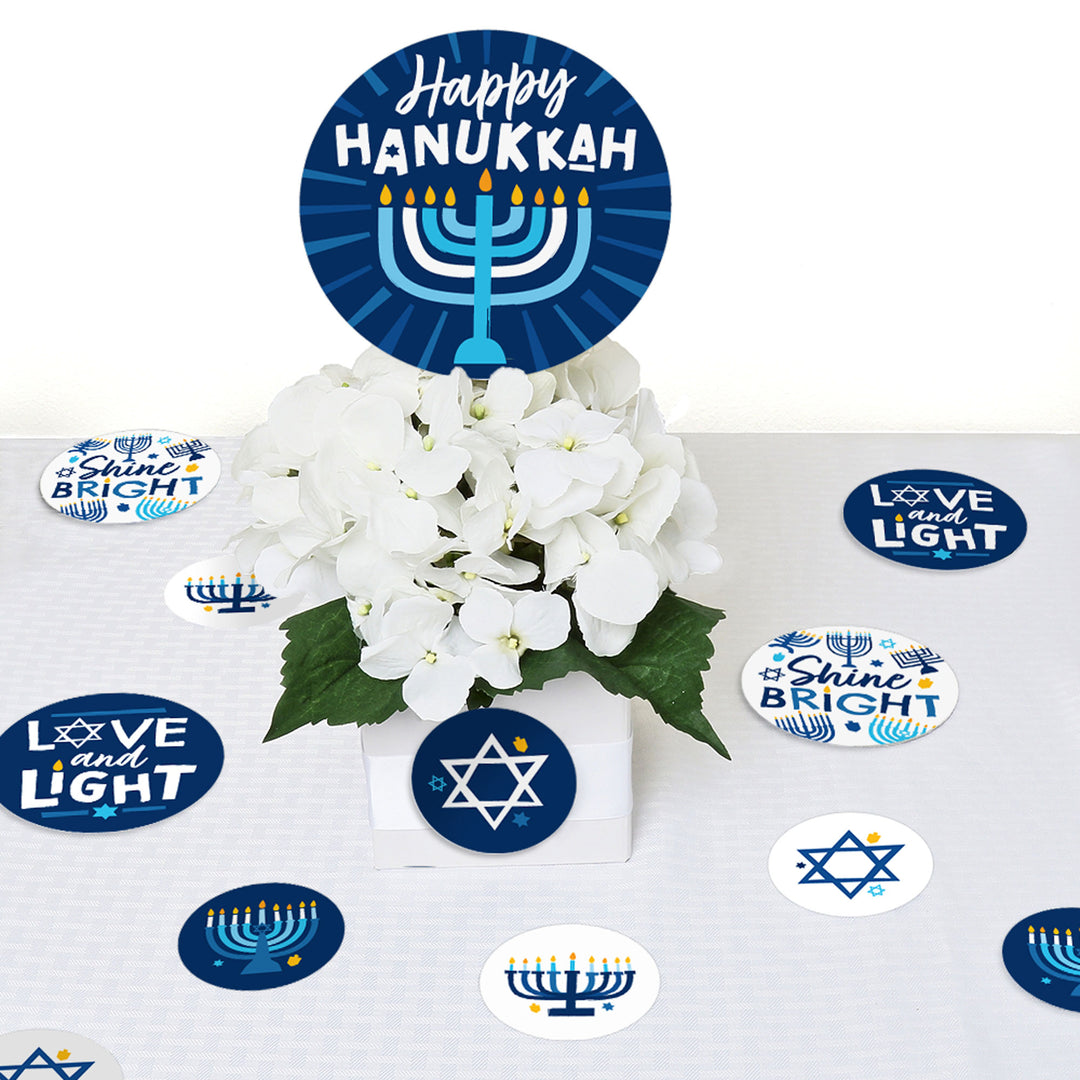 Hanukkah Menorah - Chanukah Holiday Party Giant Circle Confetti - Party Decorations - Large Confetti 27 Count