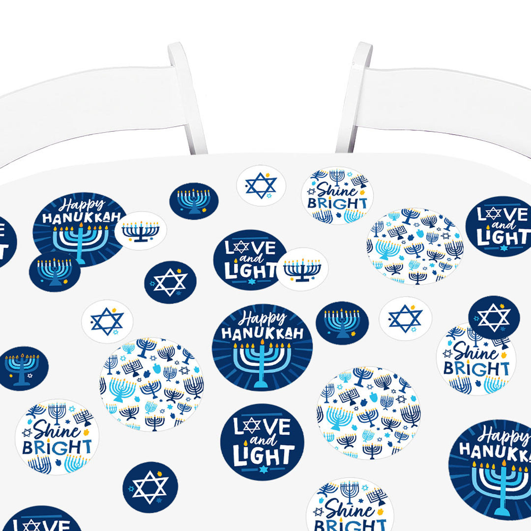 Hanukkah Menorah - Chanukah Holiday Party Giant Circle Confetti - Party Decorations - Large Confetti 27 Count