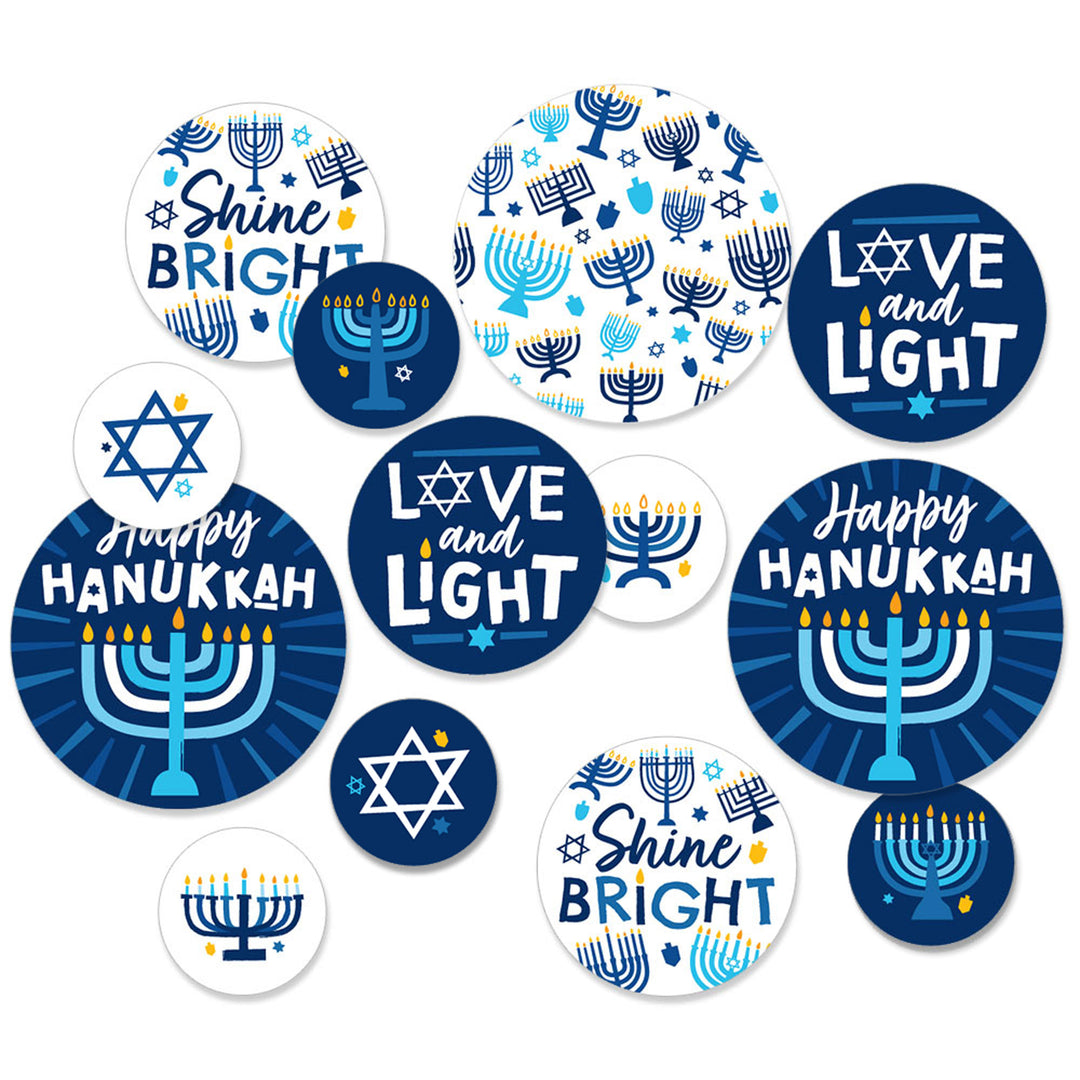 Hanukkah Menorah - Chanukah Holiday Party Giant Circle Confetti - Party Decorations - Large Confetti 27 Count