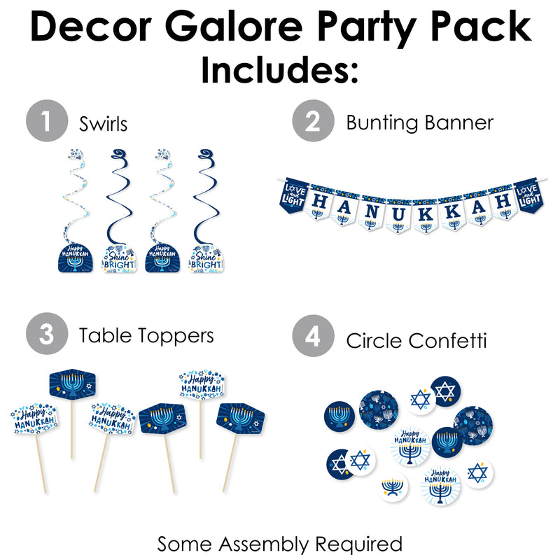 Hanukkah Menorah - Chanukah Holiday Party Supplies Decoration Kit - Decor Galore Party Pack - 51 Pieces