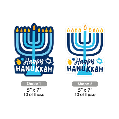 Hanukkah Menorah - Menorah Decorations DIY Chanukah Holiday Party Essentials - Set of 20