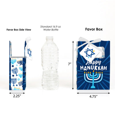 Hanukkah Menorah - Chanukah Holiday Party Favor Boxes - Set of 12