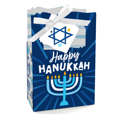 Hanukkah Menorah - Chanukah Holiday Party Favor Boxes - Set of 12