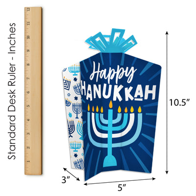 Hanukkah Menorah - Table Decorations - Chanukah Holiday Party Fold and Flare Centerpieces - 10 Count